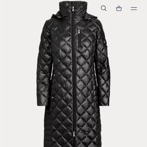 Lauren, Ralph Lauren Black Lightweight Packable Down Quilted Jacket XL NWT $360